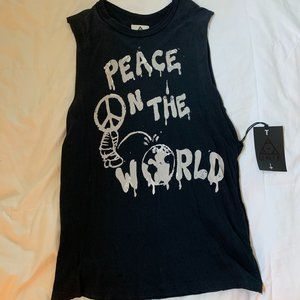UNIF 'peace in the world' muscle tee